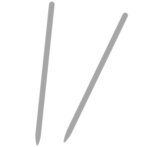 two light grey knitting needles